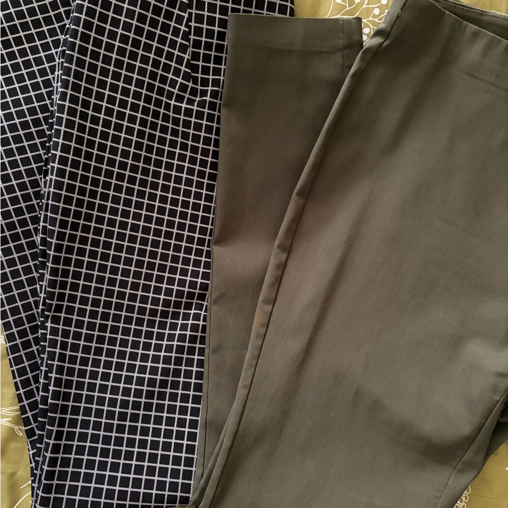 Michael Kors Black Grid and Olive Dress Pants- Lot of 2